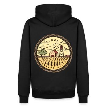 Iowa, Hawkeye-State, USA - Männer Premium Bio Hoodie - Schwarz - Hinten - Nico (187cm)