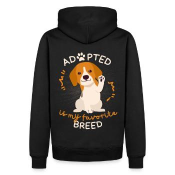 Adopted-Is-My-Favorite-Breed, Adolescent Dog - Men’s Premium Organic Hoodie - black - Back - Nico (187cm)