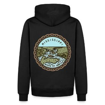 Mississippi, USA - Männer Premium Bio Hoodie - Schwarz - Hinten - Nico (187cm)