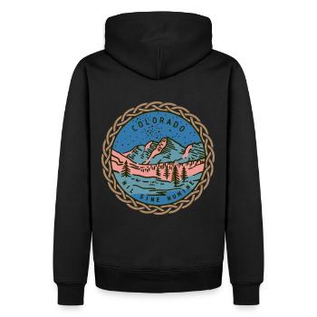 State-of-Colorado, Nil-Sine-Numine, USA - Men’s Premium Organic Hoodie - black - Back - Nico (187cm)