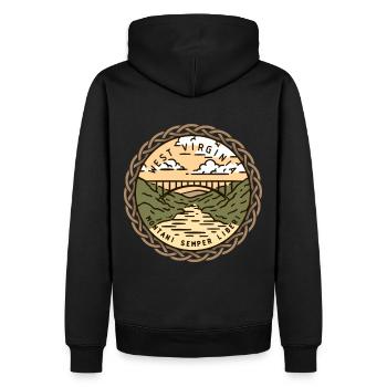 West-Virginia, USA, Montani-Semper-Liberi - Männer Premium Bio Hoodie - Schwarz - Hinten - Nico (187cm)