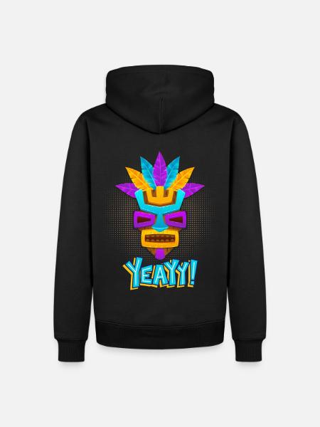 Aztecs, Mayan culture, tribal culture folklore mask - Men’s Premium Organic Hoodie - black