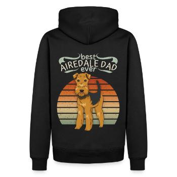 Airedale-Terrier Airedale-Dad lustiger Spruch Hund - Männer Premium Bio Hoodie - Schwarz - Hinten - Nico (187cm)