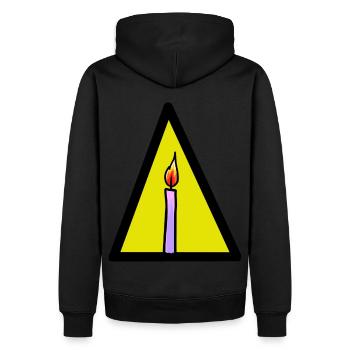 ÉNERGIE BOUGIE LUMIÈRE FEU CHALEUR FLAMME - Sweat à capuche Premium bio Homme - noir - Dos - Nico (187cm)