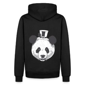 Asien Neujahr Pandabär Bär Glücksbringer China - Männer Premium Bio Hoodie - Schwarz - Hinten - Nico (187cm)