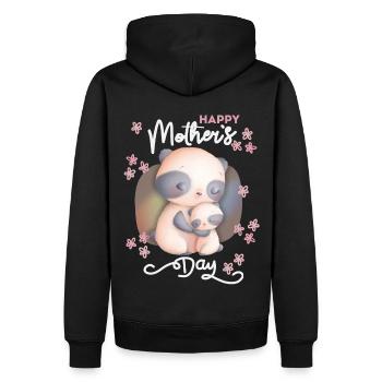 Muttertag Mama-Mami Mutter Mutti lustiger Pandabär - Männer Premium Bio Hoodie - Schwarz - Hinten - Nico (187cm)