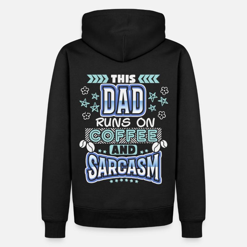 Dad-Daddy, Papa-Vater Kaffee, Sarkasmus Spruch - Männer Premium Bio Hoodie - Schwarz
