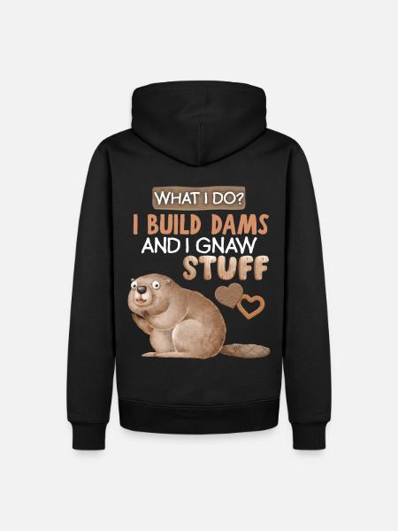 Sjov bæver, bæver, ordspil, ordspil - Herre Premium økologisk hoodie - sort
