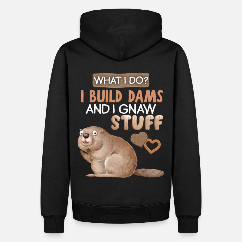 Lustiger-Biber, Biber-Spruch, Wortspiel, Pun - Männer Premium Bio Hoodie - Schwarz