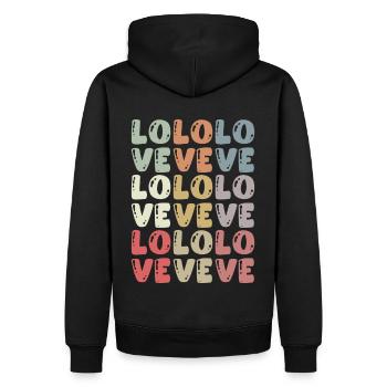 Saint-Valentin Typographie de mariage Amour Amour - Sweat à capuche Premium bio Homme - noir - Dos - Nico (187cm)