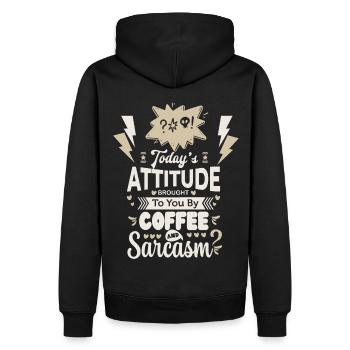 Typographie amusante de café et de sarcasme - Sweat à capuche Premium bio Homme - noir - Dos - Nico (187cm)
