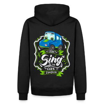 Lustiges Automobil, Auto-Spruch, Singen - Männer Premium Bio Hoodie - Schwarz - Hinten - Nico (187cm)