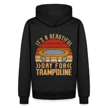 Es ist ein schöner Tag für Trampolin - Männer Premium Bio Hoodie - Schwarz - Hinten - Nico (187cm)