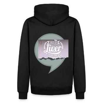 Alkohol, lustiger Leber Spruch Biertrinker - Männer Premium Bio Hoodie - Schwarz - Hinten - Nico (187cm)