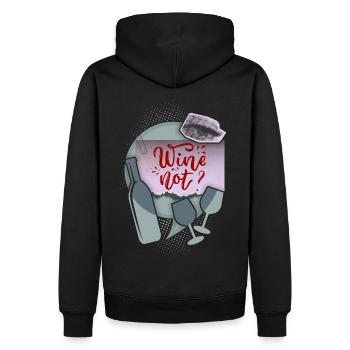 Lustiger Spruch für Weintrinker mit Weinflasche - Männer Premium Bio Hoodie - Schwarz - Hinten - Nico (187cm)
