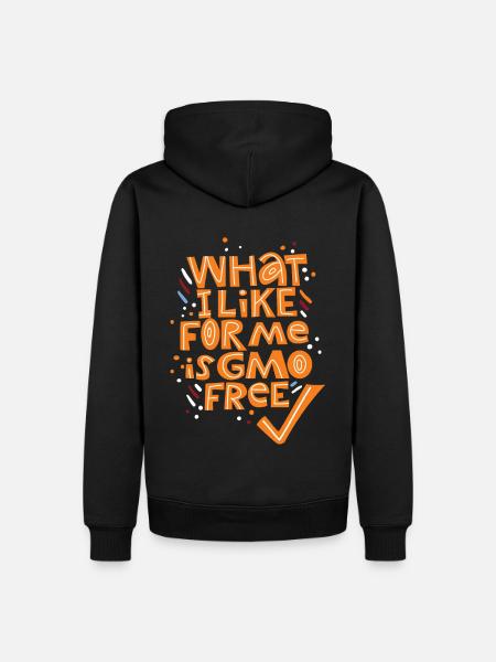 Lebensmittel ohne Gentechnik, GMO-Technik, Spruch - Männer Premium Bio Hoodie - Schwarz