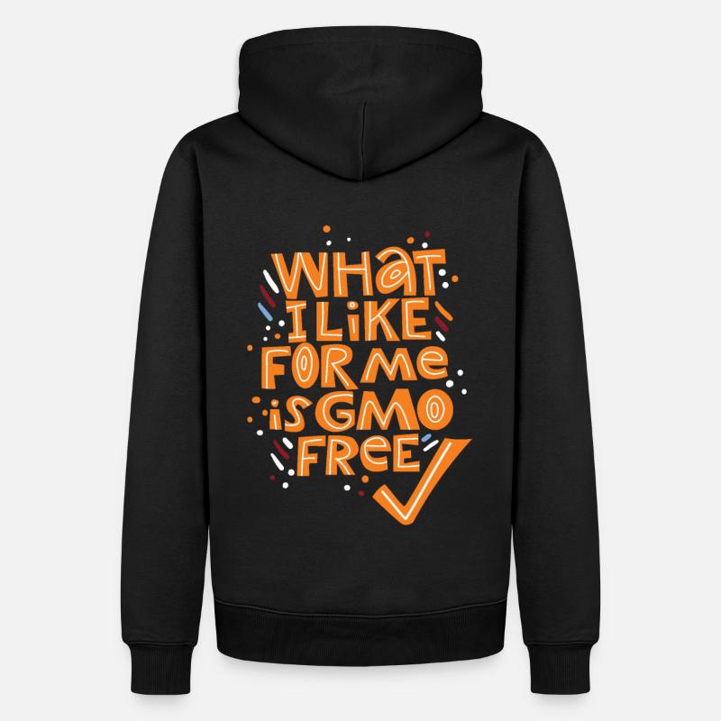 Lebensmittel ohne Gentechnik, GMO-Technik, Spruch - Männer Premium Bio Hoodie - Schwarz