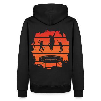Trampolin - Männer Premium Bio Hoodie - Schwarz - Hinten - Nico (187cm)