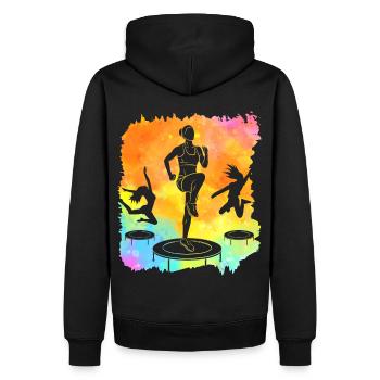 Trampolin - Männer Premium Bio Hoodie - Schwarz - Hinten - Nico (187cm)