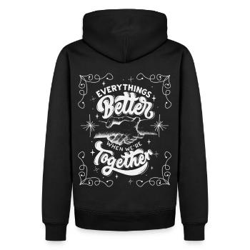 Valentinstag Spruch Typografie Freunde Liebe - Männer Premium Bio Hoodie - Schwarz - Hinten - Nico (187cm)