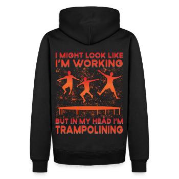 Trampolin - Männer Premium Bio Hoodie - Schwarz - Hinten - Nico (187cm)