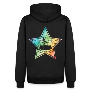 Trampolin - Männer Premium Bio Hoodie - Schwarz - Hinten - Nico (187cm)