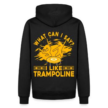 Que puis-je dire ? J’aime Trampoline - Sweat à capuche Premium bio Homme - noir - Dos - Nico (187cm)