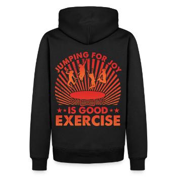 Hüpfen vor Freude ist eine gute Übung - Männer Premium Bio Hoodie - Schwarz - Hinten - Nico (187cm)