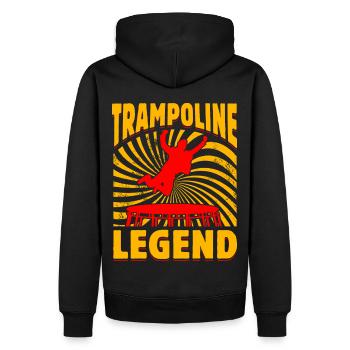 Trampolin-Legende - Männer Premium Bio Hoodie - Schwarz - Hinten - Nico (187cm)