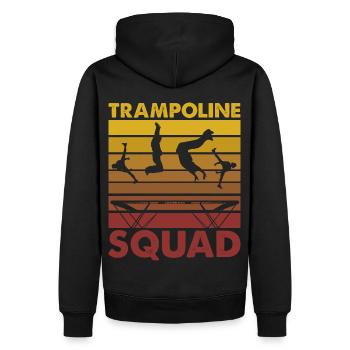 Trampolin-Kader - Männer Premium Bio Hoodie - Schwarz - Hinten - Nico (187cm)