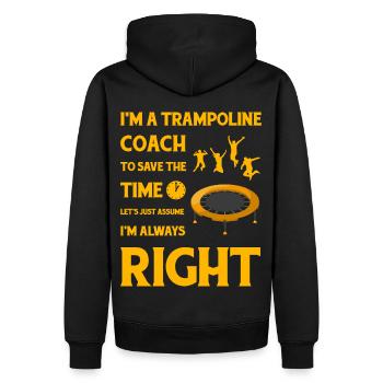 Trampolin-Trainer - Männer Premium Bio Hoodie - Schwarz - Hinten - Nico (187cm)