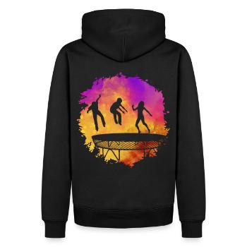 Trampolin - Männer Premium Bio Hoodie - Schwarz - Hinten - Nico (187cm)