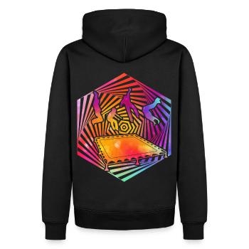 Trampoline - Sweat à capuche Premium bio Homme - noir - Dos - Nico (187cm)