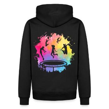 Trampolin - Männer Premium Bio Hoodie - Schwarz - Hinten - Nico (187cm)