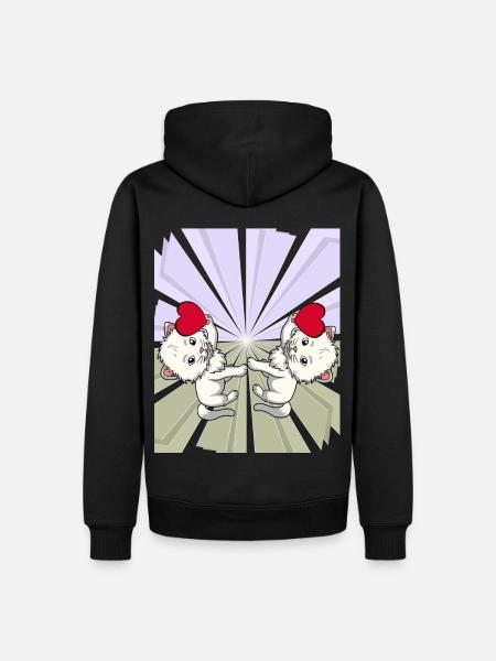 Heart Cats Congratulations Birthday - Men’s Premium Organic Hoodie - black