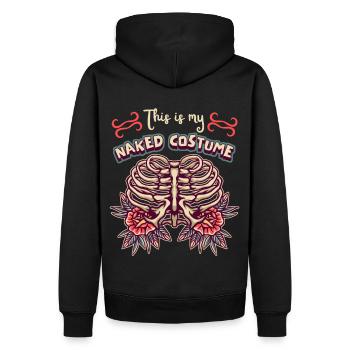 Squelette, squelette, crâne, dicton de style bande dessinée - Sweat à capuche Premium bio Homme - noir - Dos - Nico (187cm)