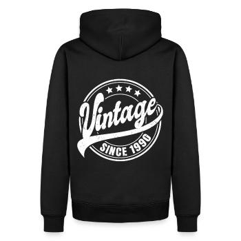 Vintage Since 1990 Geschenk Zum 33. Geburtstag - Männer Premium Bio Hoodie - Schwarz - Hinten - Nico (187cm)
