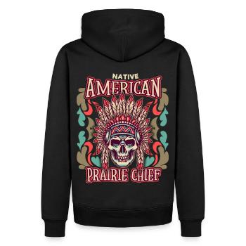 Skull Skull America Indien drôle de dicton - Sweat à capuche Premium bio Homme - noir - Dos - Nico (187cm)