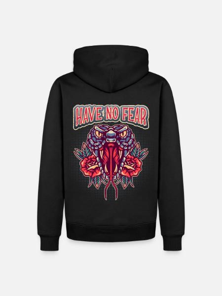 Kobra-Schlange, Horror, Comic Spruch Have-No-Fear - Männer Premium Bio Hoodie - Schwarz