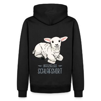Schaf Schafe Guten Nacht schlafen Kinder Baby Lamm - Männer Premium Bio Hoodie - Schwarz - Hinten - Nico (187cm)