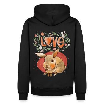 Typographie amour-amour avec Kawaii Saint-Valentin - Sweat à capuche Premium bio Homme - noir - Dos - Nico (187cm)