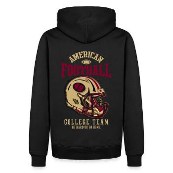 Cadeau sportif Casque d’équipe universitaire de football américain - Sweat à capuche Premium bio Homme - noir - Dos - Nico (187cm)