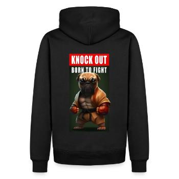 Cooler Lustiger Boxender Hund Bulldogge Geschenk - Männer Premium Bio Hoodie - Schwarz - Hinten - Nico (187cm)