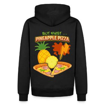 Pineapple Pizza, Pineapple Pizza, Hawaii Pizza Saying - Men’s Premium Organic Hoodie - black - Back - Nico (187cm)