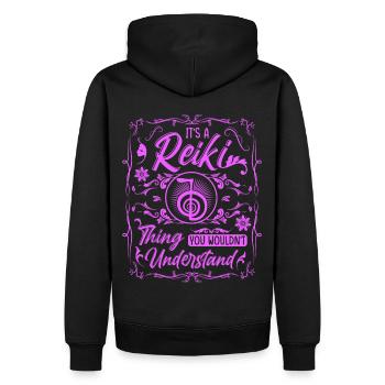 Reiki Praktizierende & Reiki Master - Männer Premium Bio Hoodie - Schwarz - Hinten - Nico (187cm)