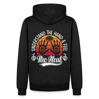 Reiki Praktizierende & Reiki Master - Männer Premium Bio Hoodie - Schwarz - Hinten - Nico (187cm)