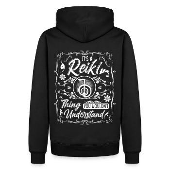 Reiki Praktizierende & Reiki Master - Männer Premium Bio Hoodie - Schwarz - Hinten - Nico (187cm)