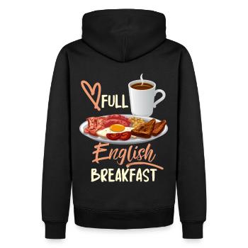 English Breakfast, Englisches Frühstück Spruch - Männer Premium Bio Hoodie - Schwarz - Hinten - Nico (187cm)