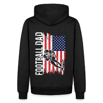 Footballer Father Dad Football Player Gift - Men’s Premium Organic Hoodie - black - Back - Nico (187cm)
