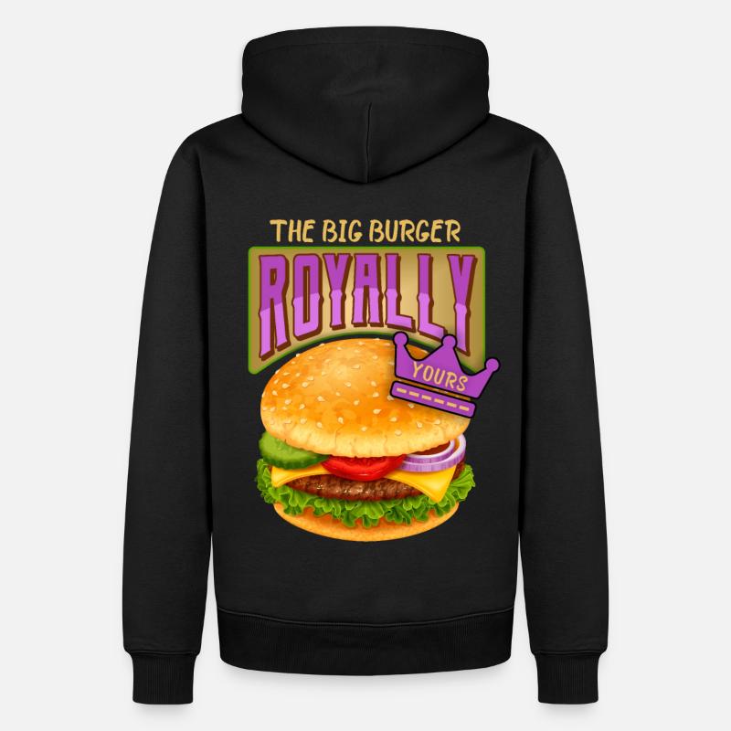 Burger-Cheeseburger Dire Hamburger-Royale - Sweat à capuche Premium bio Homme - noir